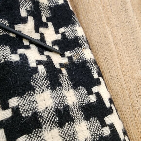 Vintage Escada Plaid Houndstooth Blazer Velvet Collar Classic Wool Sz 42 - Picture 12 of 15